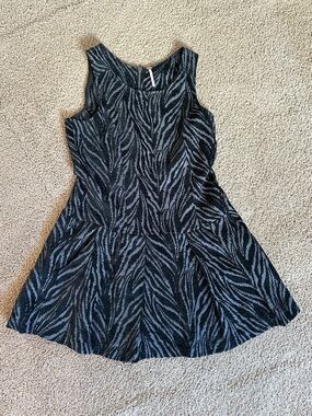 Free People Chenille Zebra Print Drop Waist Dress.